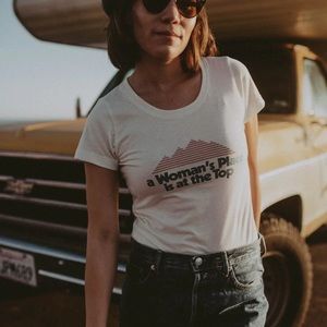 A Woman's Place is at the Top Scoop Neck Shirt